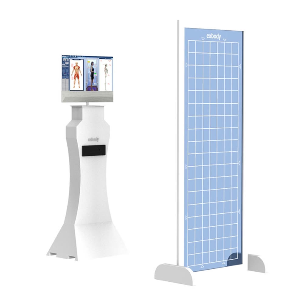 The Ex-Body 9100 postural analysis station with its camera stand and grid board